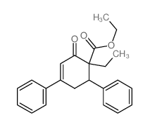 3-Cyclohexene-1-carboxylicacid, 1-ethyl-2-oxo-4,6-diphenyl-, ethyl ester Structure