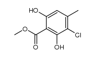 3-chloro-2,6-dihydroxy-4-methyl-benzoic acid methyl ester Structure