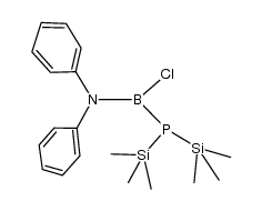 1-chloro-1-(1,1,1,3,3,3-hexamethyldisilaphosphan-2-ino)-N,N-diphenylboranamine结构式