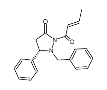 (S)-1-benzyl-2-[(E)-2-butenoyl]-5-phenyl-pyrazolidin-3-one Structure