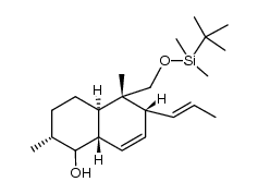 (2R,4aR,5S,6R,8aS)-5-(((tert-butyldimethylsilyl)oxy)methyl)-2,5-dimethyl-6-((E)-prop-1-en-1-yl)-1,2,3,4,4a,5,6,8a-octahydronaphthalen-1-ol Structure