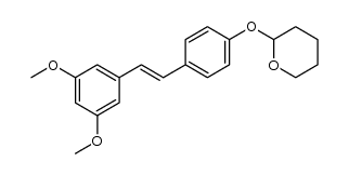 3,5-dimethoxy-4'-(2,3,4,5-tetrahydropyranyloxy)stilbene Structure