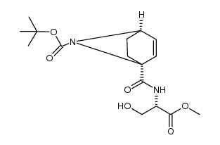 tert-butyl 1-({[(1S)-1-(hydroxymethyl)-2-methoxy-2-oxoethyl]amino}carbonyl)-(1S,4R)-7-azabicyclo[2.2.1]hept-2-ene-7-carboxylic acid结构式
