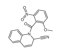 1-(2-methoxy-6-nitro-benzoyl)-1,2-dihydro-quinoline-2-carbonitrile结构式