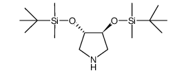(3S,4s)-3,4-双[[(1,1-二甲基乙基)二甲基甲硅烷基]氧基]吡咯烷结构式