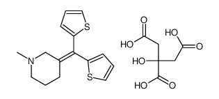 3-(dithiophen-2-ylmethylidene)-1-methylpiperidine,2-hydroxypropane-1,2,3-tricarboxylic acid Structure