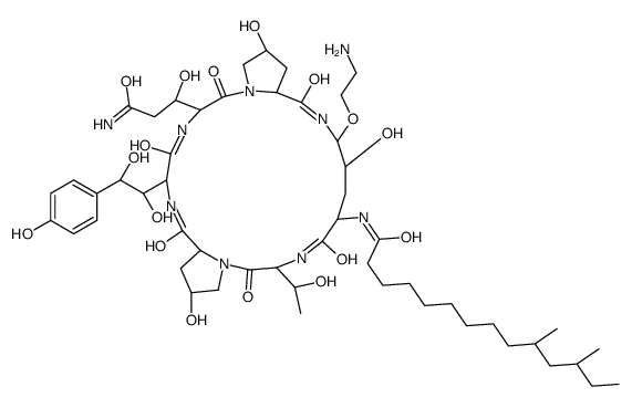 Pneumocandin B0, 1-((4R,5R)-5-(2-aminoethoxy)-N2-(10,12-dimethyl-1-oxotetradecyl)-4-hydroxy-L-ornithine) picture