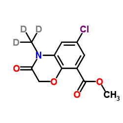 Methyl 6-chloro-4-(2H3)methyl-3-oxo-3,4-dihydro-2H-1,4-benzoxazine-8-carboxylate结构式