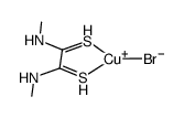 copper(I) dimethyldithiooxamide bromide Structure