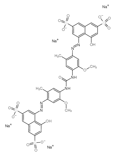 tetrasodium 4,4'-[carbonylbis[imino(5-methoxy-2-methyl-4,1-phenylene)azo]]bis[5-hydroxynaphthalene-2,7-disulphonate] Structure