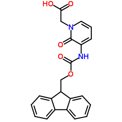 Fmoc-3-氨基-1-羧甲基吡啶-2-酮结构式