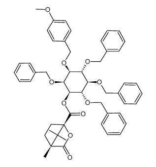 D-myo-Inositol, 1-O-(4-methoxyphenyl)methyl-2,4,5,6-tetrakis-O-(phenylmethyl)-, (1S,4R)-4,7,7-trimethyl-3-oxo-2-oxabicyclo2.2.1heptane-1-carboxylate Structure