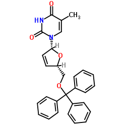 5’-三苯甲基-2’-脱氧-2,3’-双脱氢胸苷结构式