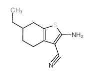 2-amino-6-ethyl-4,5,6,7-tetrahydro-1-benzothiophene-3-carbonitrile(SALTDATA: FREE)结构式