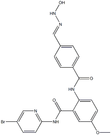 N-(5-溴-2-吡啶基)-2-[[4-[(羟基氨基)亚氨基甲基]苯甲酰基]氨基]-5-甲氧基苯甲酰胺结构式