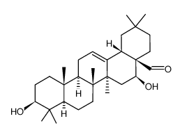 3β,16β-Dihydroxyolean-12-en-28-al结构式