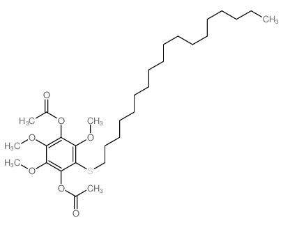 1,4-Benzenediol,2,3,5-trimethoxy-6-(octadecylthio)-, 1,4-diacetate Structure