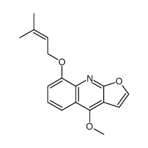 4-methoxy-8-(3-methyl-but-2-enyloxy)-furo[2,3-b]quinoline Structure