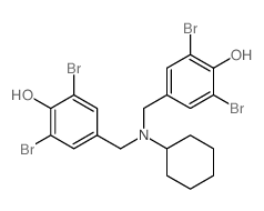 2,6-dibromo-4-[[cyclohexyl-[(3,5-dibromo-4-hydroxy-phenyl)methyl]amino]methyl]phenol Structure