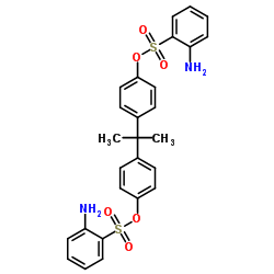 异亚丙基二-1,4-亚苯基双(2-氨基苯磺酸酯)结构式