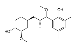 2-((2R)-3-((1S,3R,4R)-4-hydroxy-3-methoxycyclohexyl)-1-methoxy-2-methylpropyl)-4,6-dimethylphenol结构式