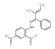 N-[[(E)-2-methyl-1-phenyl-but-2-enylidene]amino]-2,4-dinitro-aniline结构式