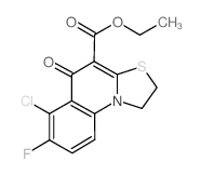 ethyl 6-chloro-7-fluoro-5-oxo-1,2-dihydro-5H-[1,3]thiazolo[3,2-a]quinoline-4-carboxylate (en)5H-Thiazolo[3,2-a]quinoline-4-carboxylic acid, 6-chloro-7-fluoro-1,2-dihydro-5-oxo-, ethyl ester (en)结构式
