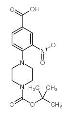 4-(Boc-哌嗪-1-基)-3-硝基苯甲酸结构式