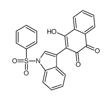 3-[1-(benzenesulfonyl)indol-3-yl]-4-hydroxynaphthalene-1,2-dione结构式