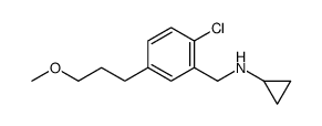 N-({2-氯-5-[3-(甲基氧基)丙基]苯基}甲基)环丙胺结构式
