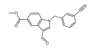 1-(3-氰基-苄基)-3-甲酰基-1H-吲哚-5-羧酸甲酯结构式