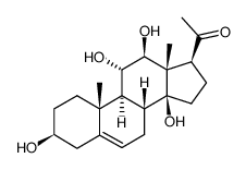 3β,11α,12β,14β-Tetrahydroxypregn-5-en-20-one结构式