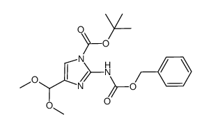 tert-butyl 2-(benzyloxycarbonylamino)-4-dimethoxymethyl-1H-imidazol-1-carboxylate结构式