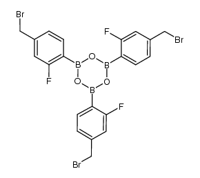2,4,6-tris(4-(bromomethyl)-2-fluorophenyl)-1,3,5,2,4,6-trioxatriborinane结构式