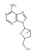 2'-BETA-氟-2',3'-二脱氧腺苷结构式