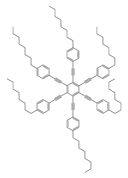 1,2,3,4,5,6-hexakis[2-(4-octylphenyl)ethynyl]benzene Structure