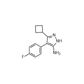 3-环丁基-4-(4-氟苯基)-1H-吡唑-5-胺结构式