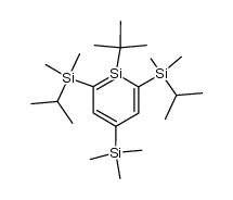 1-tert-Butyl-2,6-bis(isopropyldimethylsilyl)-4-(trimethylsilyl)-1-silabenzol结构式