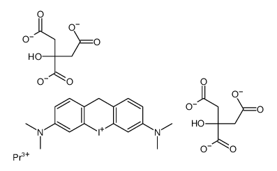 3,6-di(dimethylamino)dibenzopyriodonium praseodymium dicitrate complex Structure