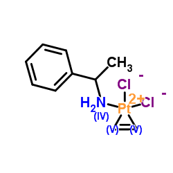 Dichloro(η2-ethene)(1-phenylethanamine)platinum Structure