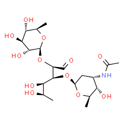 3-O-[3-(Acetylamino)-2,3,6-trideoxy-β-D-arabino-hexopyranosyl]-2-O-(6-deoxy-β-D-glucopyranosyl)-6-deoxy-D-glucose结构式
