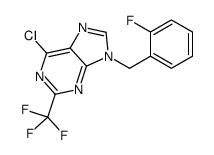 6-chloro-9-[(2-fluorophenyl)methyl]-2-(trifluoromethyl)purine结构式