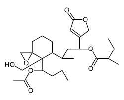 [(1S)-2-[(1S,2R,4S,4aR,8aR)-4-acetyloxy-4a-(hydroxymethyl)-1,2-dimethylspiro[3,4,6,7,8,8a-hexahydro-2H-naphthalene-5,2'-oxirane]-1-yl]-1-(5-oxo-2H-furan-3-yl)ethyl] (2S)-2-methylbutanoate结构式