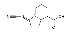 rac N-丙基-2-氰基亚氨基吡咯烷-5-乙酸结构式