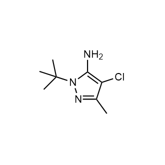 1-(叔丁基)-4-氯-3-甲基-1H-吡唑-5-胺结构式
