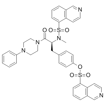 1-[N,O-二(5-异喹啉磺酰基)-N-甲基-L-型酪氨酸]-4-苯基哌嗪结构式