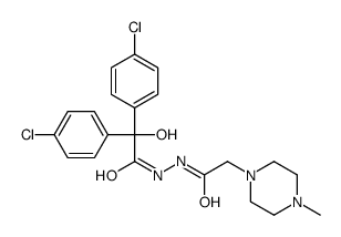 2,2-bis(4-chlorophenyl)-2-hydroxy-N'-[2-(4-methylpiperazin-1-yl)acetyl]acetohydrazide Structure