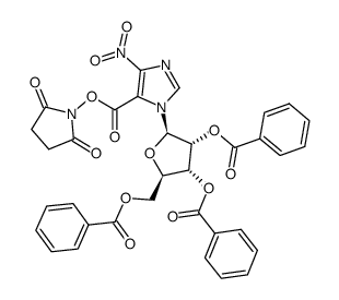 N-Succinimidyl 4-Nitro-1-(2,3,5-tri-O-benzoyl-β-D-ribofuranosyl)imidazole-5-carboxylate Structure