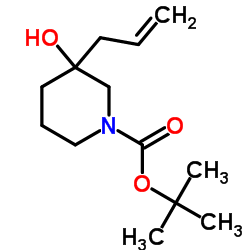 3-羟基-3-(丙-2-烯-1-基)哌啶-1-甲酸叔丁酯结构式