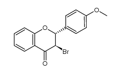 (+/-)-trans-3-bromo-2-(4-methoxy-phenyl)-chroman-4-one结构式